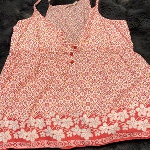 pink and red floral tank top